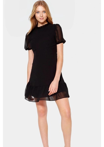 Şifon A Line Mini Elbise Balon Kol Yazlık Günlük Rahat ve Şık Kullanım Özel Tasarım fiyatları