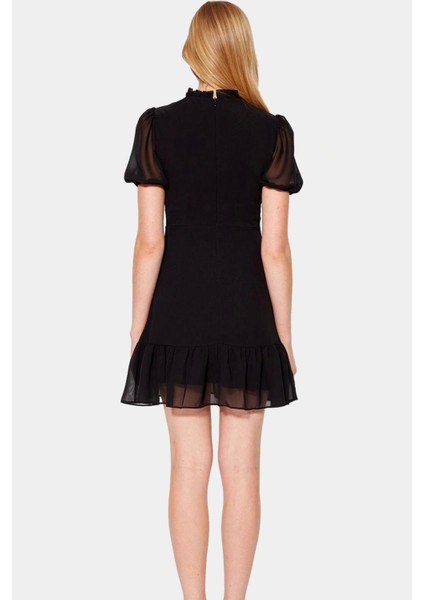 Şifon A Line Mini Elbise Balon Kol Yazlık Günlük Rahat ve Şık Kullanım Özel Tasarım modelleri