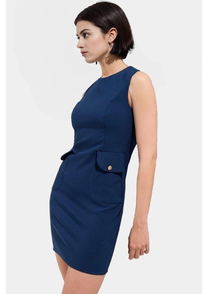 Bodycon Mini Elbise 88% Polyester 12% Elastan Yazlık Iş Elbisesi Rahat ve Şık