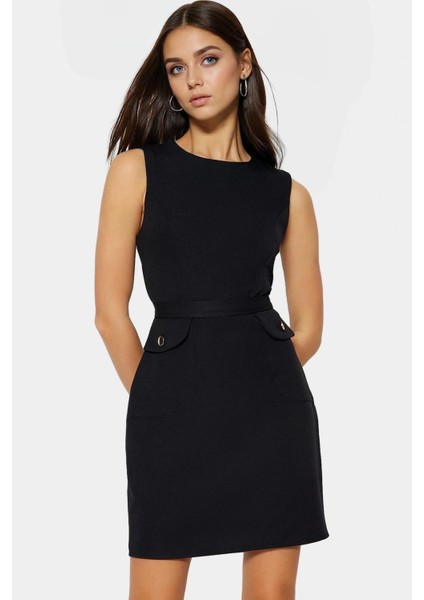 Bodycon Mini Elbise 88% Polyester 12% Elastan Yazlık Iş Elbisesi Rahat ve Şık
