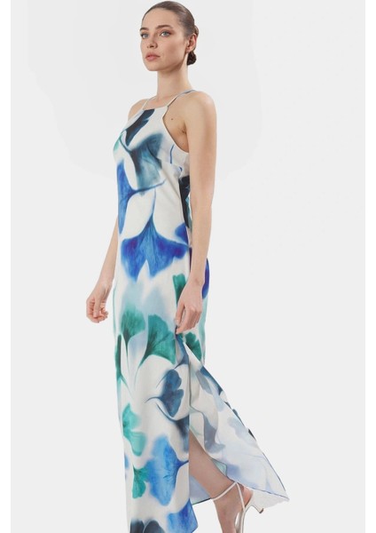 A Line Maxi Elbise Halter Yaka Dokuma Polyester Yazlık Premium Kalite Profesyonel Görünüm fiyatları