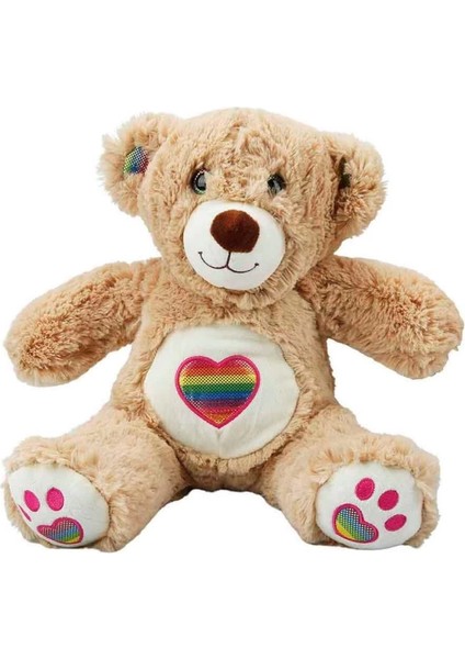 Bfs 3184 Gökkuşağı Kalpli Peluş Ayı 30 cm -Sunman modelleri