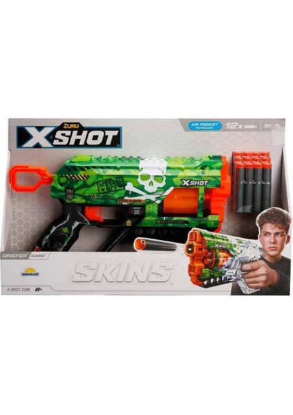 Bfs 36561 X-Shot Skins Griefer 12 Mermili Sünger Dart Atan Silah 32 cm fiyatları