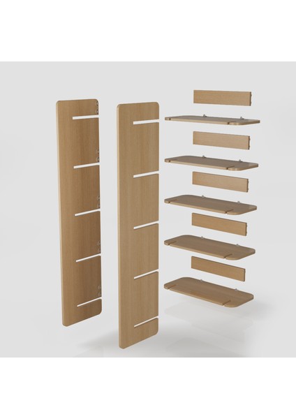 Bolu Kitaplık | 70 cm - 5 Raflı Açık Meşe Renkli fırsatları