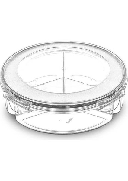 Bfs 3 Bölmeli Sızdırmaz Contalı Kilitli Kapaklı 1,35 Litre Yuvarlak Erzak Saklama Kabı LC-500