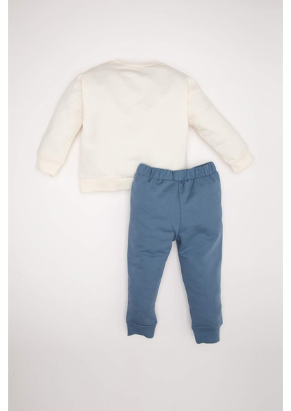 Erkek Bebek 2'li Takım Marvel Bisiklet Yaka Sweatshirt Beli Lastikli Jogger Eşofman Altı D4665A524AU