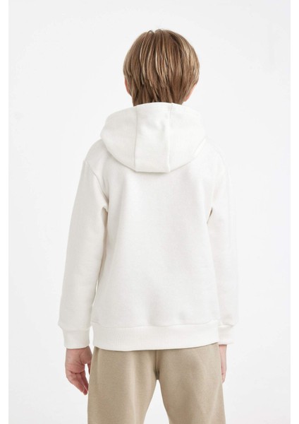 Erkek Çocuk Baskılı Kapüşonlu Sweatshirt D3092A824AU