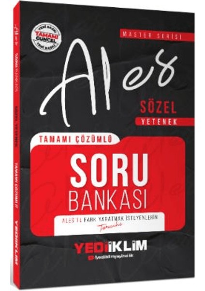 Yediiklim 2026 Ales Sözel Yetenek Tamamı Çözümlü Soru Bankası