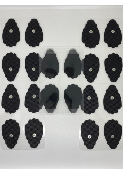 5 Paket, 20 Adet Güçlü Jel Çıtçıtlı Tens Elektrod Pedi, Kumaş, Yapışkanlı