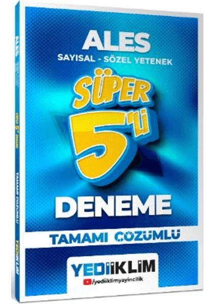 Yediiklim 2026 Ales Sayısal - Sözel Yetenek Tamamı Çözümlü Süper 5`li Deneme