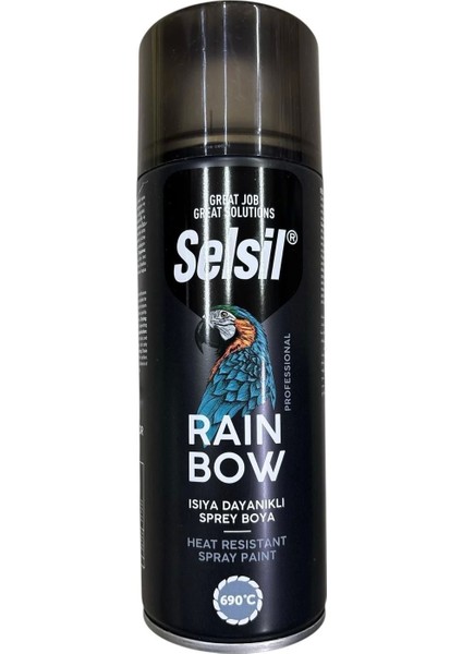 Bfs Selsil Rainbow Akrilik Sprey Boya 690 Derece Isıya Dayanıklı Siyah
