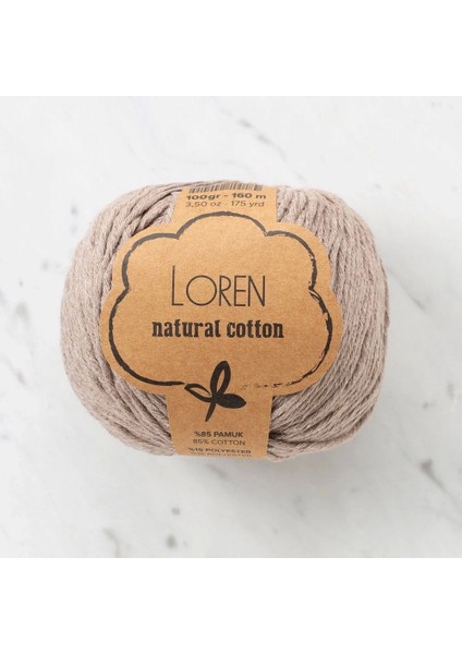 Natural Cotton Vizon El Örgü Ipi - R085 - 33924