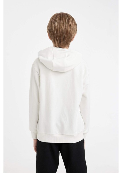 Erkek Çocuk Baskılı Kapüşonlu Sweatshirt C9801A824WN