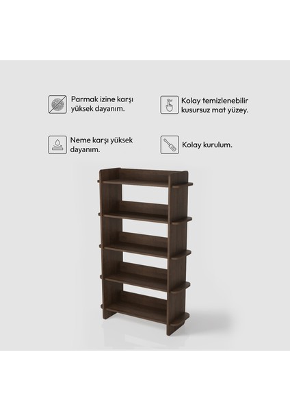 Bolu Kitaplık | 90 cm - 5 Raflı Ceviz Renkli indirimleri