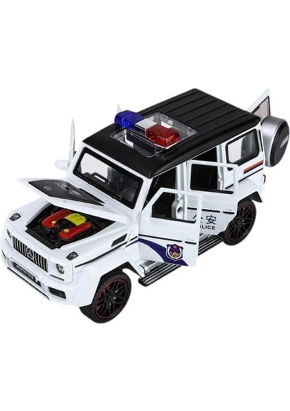 Bfs XHD-B2433 -Vardem Çek Bırak Işıklı ve Sesli G Polis Metal Jeep 1:24 modelleri