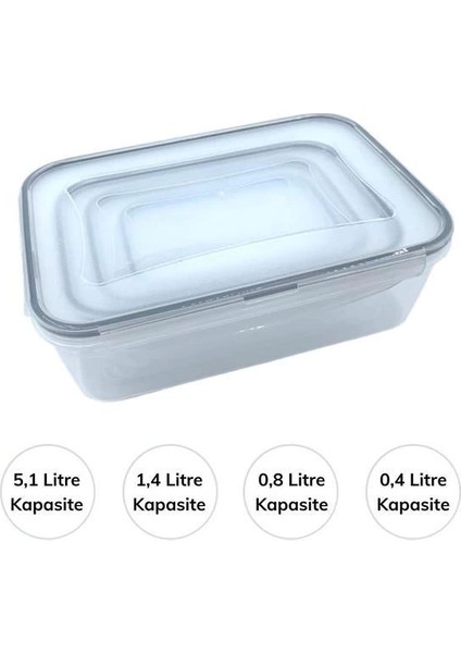 Bfs 4lü Iç Içe Sızdırmaz Contalı Kilitli Kapaklı Plastik Erzak Saklama Kapları LC315 fiyatları