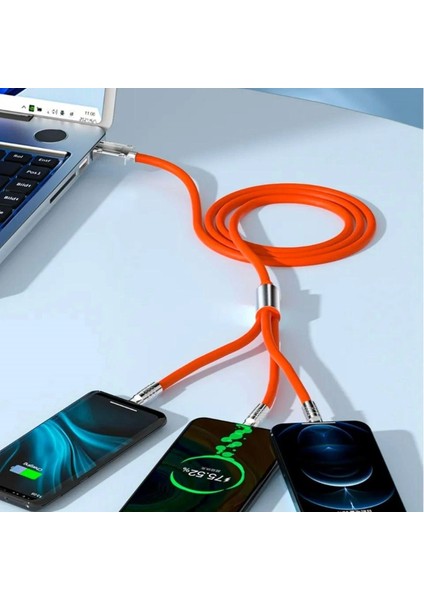 Bfs 3 Şarj Aleti 1 Arada Çinko Alaşım Hızlı Şarj Kablosu Turuncu fiyatları