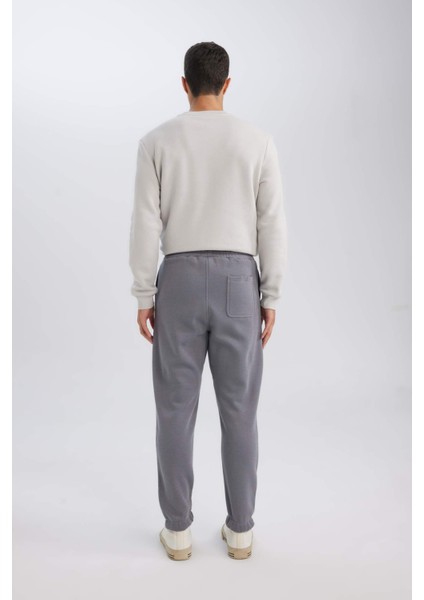 Relax Fit Kalın Jogger Eşofman Altı Basic Düz Beli Bağcıklı Lastikli Paça Cepli U7438AZ24AU