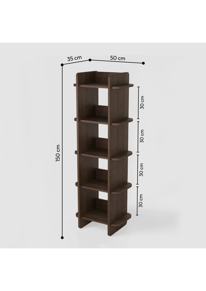 Bolu Kitaplık | 50 cm - 5 Raflı Ceviz Renkli indirimleri