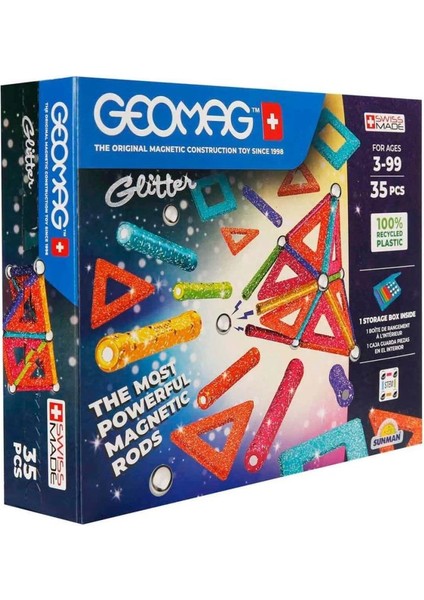 Bfs 0535 Geomag Glitter Manyetik Zeka Oyunu 35 Parça