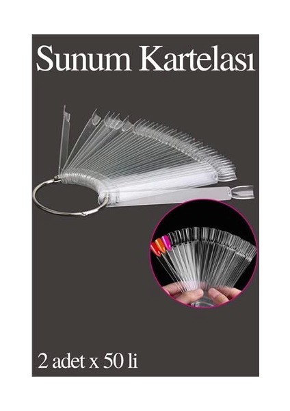 Bfs Protez Tırnak Sunum Kartelası Şeffaf 100'lü