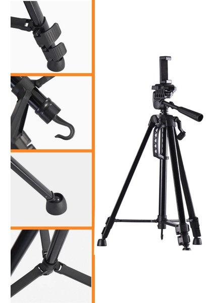 Bfs Telefon ve Fotoğraf Makinası Takılabilen Bluetooth Kumandalı 146 cm Tripod