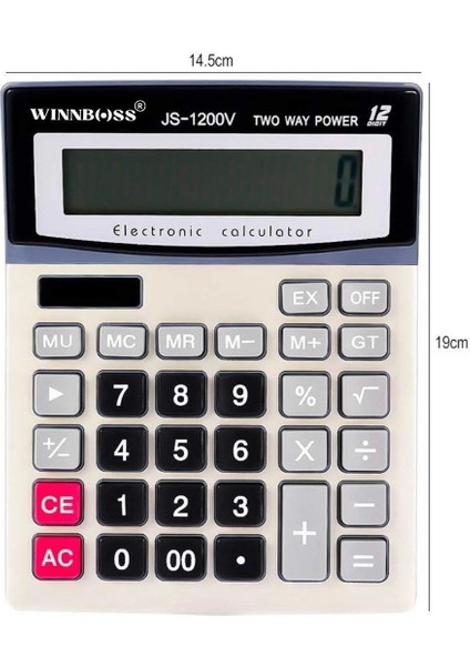 Bfs 12 Haneli Geniş LCD Ekran, Pilli Büyük Düğmeli Hesap Makinesi indirimleri
