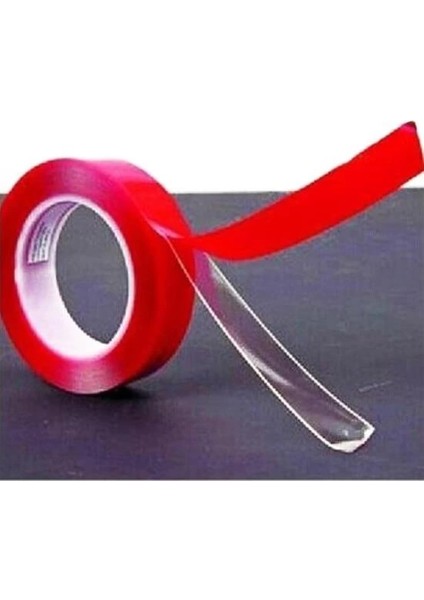 Bfs 2 Metre Güçlü Yapışkanlı Çift Taraflı Slikon Pratik Şeffaf Bant