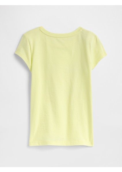 Kız Çocuk Sarı Grafik Baskılı T-Shirt fiyatları
