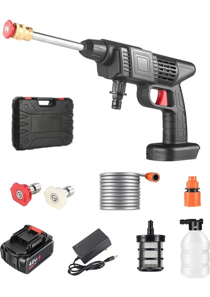 Bfs 48V Şarjlı Çift Bataryalı Taşınabilir Basınçlı Oto Yıkama Bahçe Sulama Sı