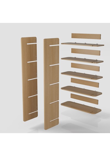 Bolu Kitaplık | 90 cm - 5 Raflı Açık Meşe Renkli fırsatları