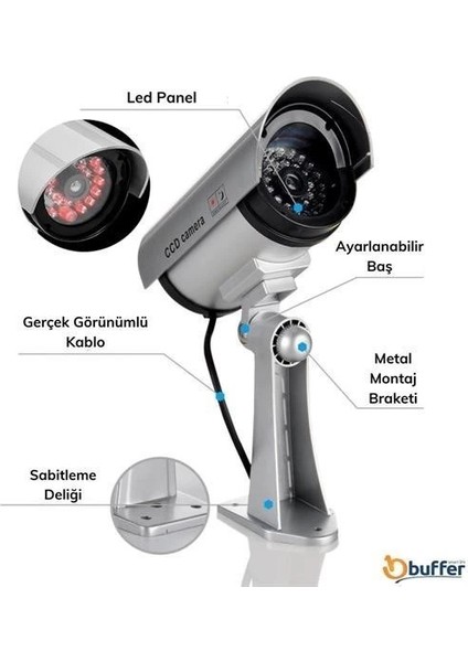 Bfs %100 Gerçekçi Iç ve Dış Mekan Için Sahte Güvenlik Kamerası