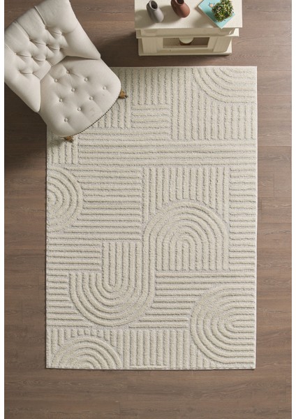 Modern Trend Tasarım Yumuşak Dokulu Özel Ebat Kesim Overloklu Jüt Taban Makine Halısı Krem fiyatları