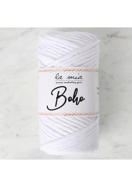 Boho Beyaz Büküm Makrome Ipi - L001 - 33994
