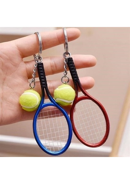 Bfs Gerçekçi Tenis Raketi Tasarımlı Şık Anahtarlık Kolye Çanta Süsü Tennis Keychain