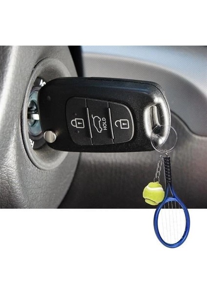 Bfs Gerçekçi Tenis Raketi Tasarımlı Şık Anahtarlık Kolye Çanta Süsü Tennis Keychain