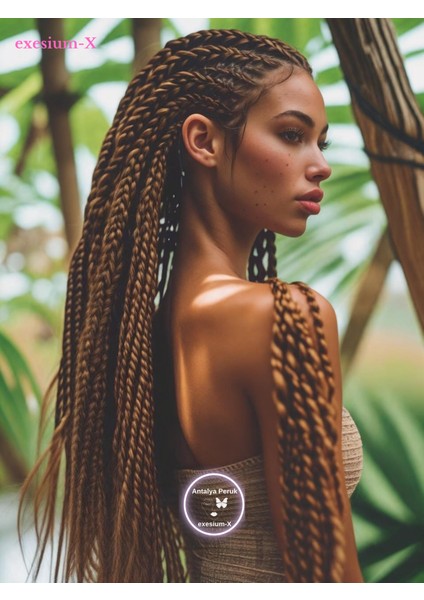Afrika Örgüsü ve Rasta Için Sentetik Saç 165GR 210CM #33 Kahve Kızıl