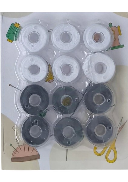 Masura Ipli 12'li Plastik Siyah- Beyaz