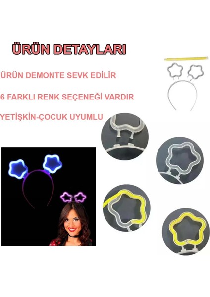 Bfs Glow Stick Karanlıkta Yanan Fosforlu Yıldız Taç 12 Adet