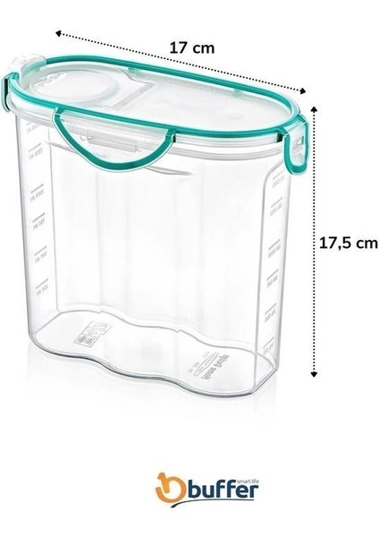 Bfs Kilitli Kapaklı Contalı Hava,su Sıvı Geçirmez 1,7 Litre Erzak Saklama KABI-SA585