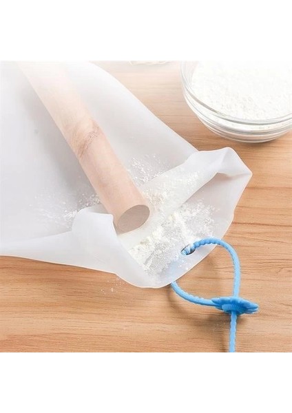 Bfs Büyük Hamur Torbası Silikon Şeffaf Hamur Yoğurma Torbası Ekmek Makarna Mantı Hamuru Kolay