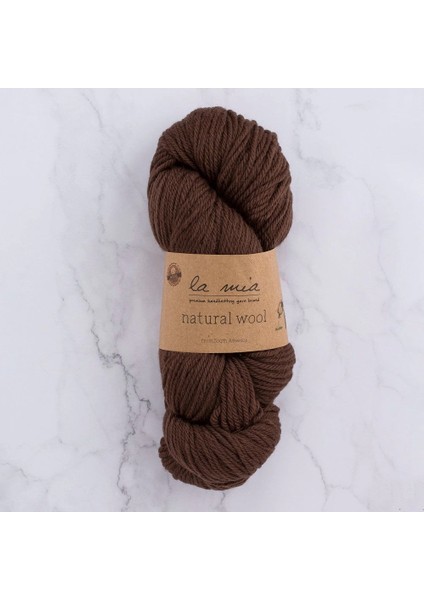 Natural Wool Acı Kahverengi El Örgü Ipi - H7 - 33602