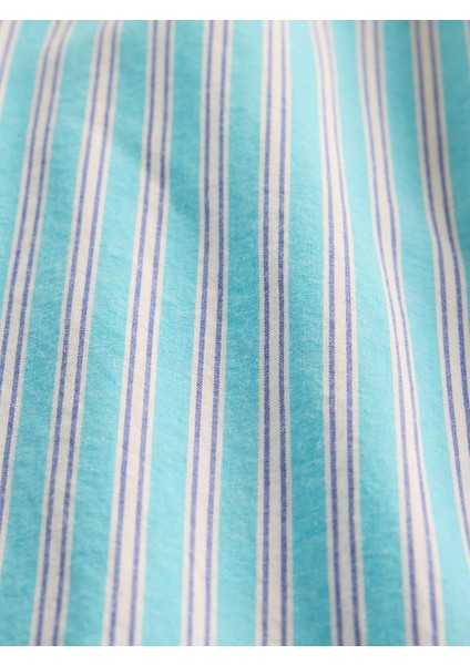 Kız Çocuk Mavi Poplin Baggy Pantolon