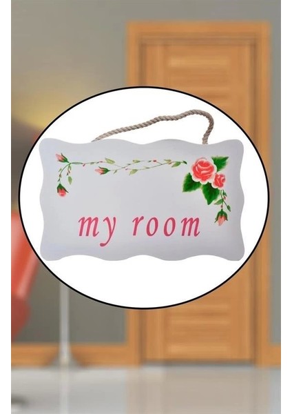 Decotown My Room Benim Odam Dekoratif Çiçek Desenli Kapı Askısı fiyatları