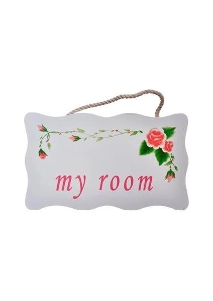 Decotown My Room Benim Odam Dekoratif Çiçek Desenli Kapı Askısı modelleri