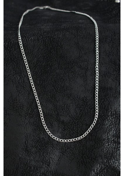 Bfs 316L Çelik Ince Klasik Zincir Model Gümüş Renk Erkek Kolye