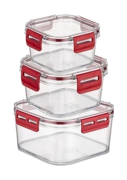 Bfs 3'lü Pratik Silikon Contalı Sızdırmaz Kapaklı Sağlam Istiflenebilir Saklama Kapları fiyatları