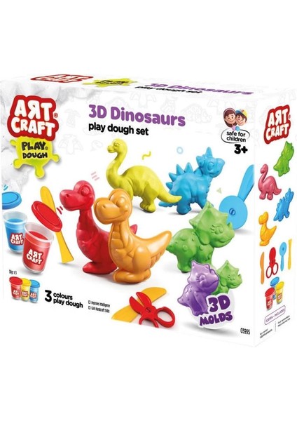Bfs 03995 Art Craft 3D Dinozorlar Hamur Set 168 gr -Fentoys modelleri