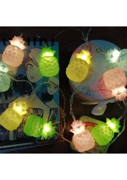 Bfs Karışık Renk Dekoratif Ananas Dolama 10’lu Şerit LED Işık Zinciri