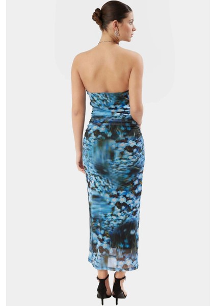 Astarlı Leopar Desenli Bodycon Maxi Elbise Şık ve Rahat Tasarım Boyundan Bağlamalı Yaka fiyatları